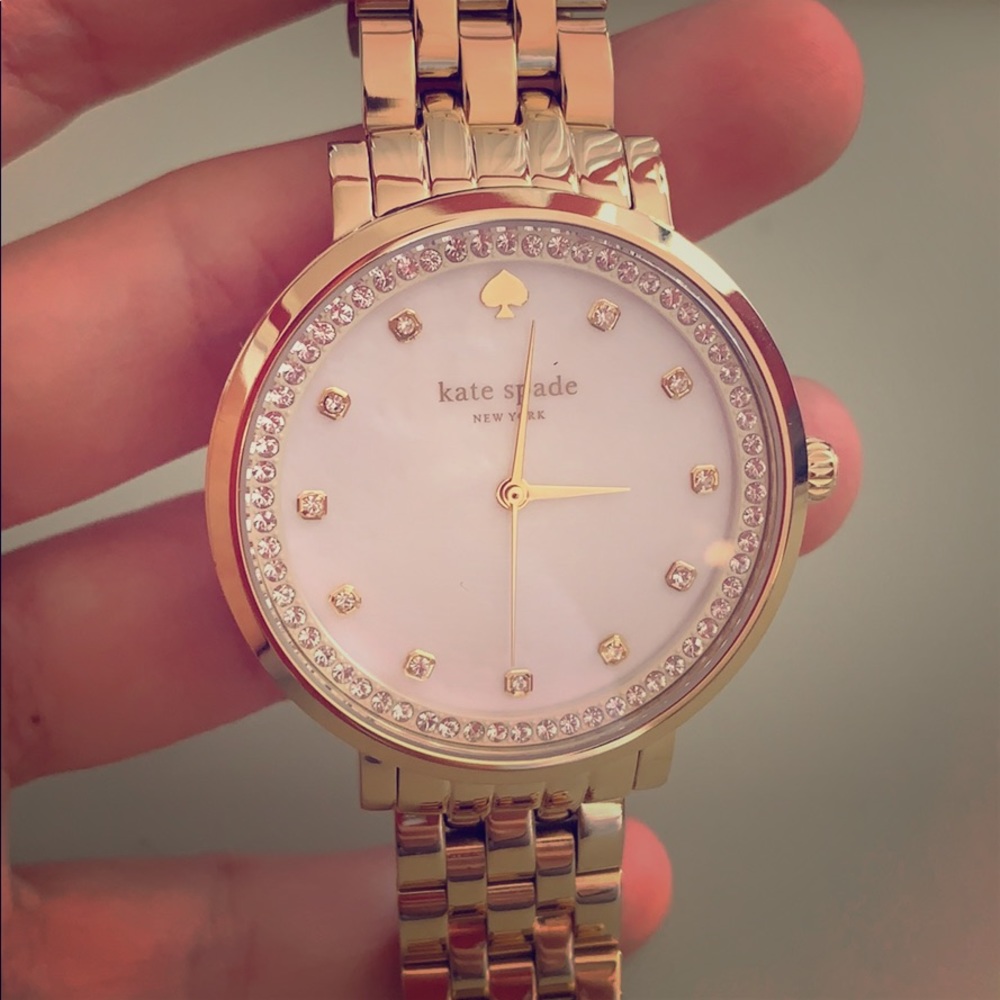 Kate spade gold white face watch